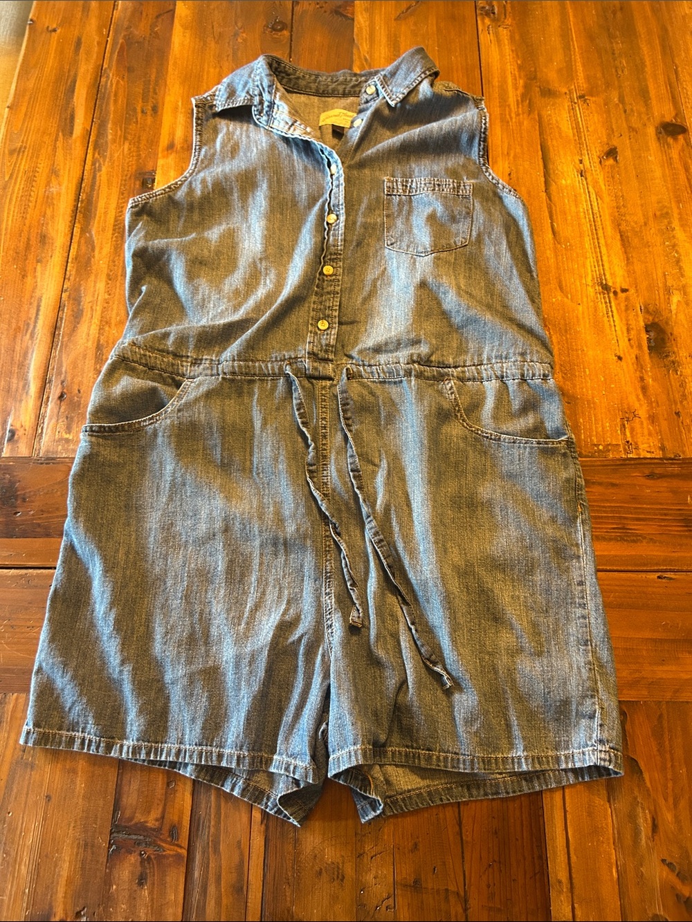 Universal Thread Sleeveless Denim Romper - Blue ladies